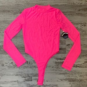 Hot Miami Styles Neon Pink Mesh Body Suit - NEW